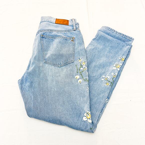 Madewell The Perfect Vintage Jean Embroidered Light Wash Denim Size 28 - Picture 9 of 9